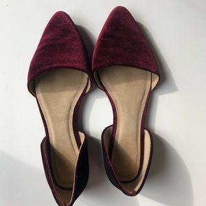 Old Navy Burgundy Velvet Flats